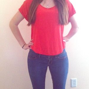 Dark Orange Top. Crossed Back. Medium. Worn Once.