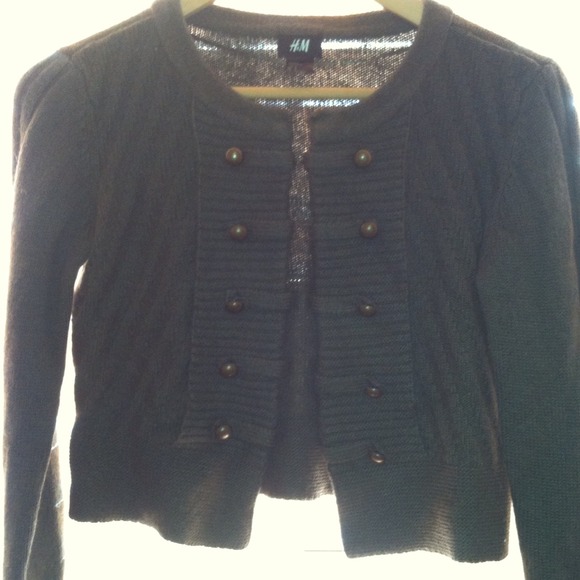 H&M sweater with gold bottoms