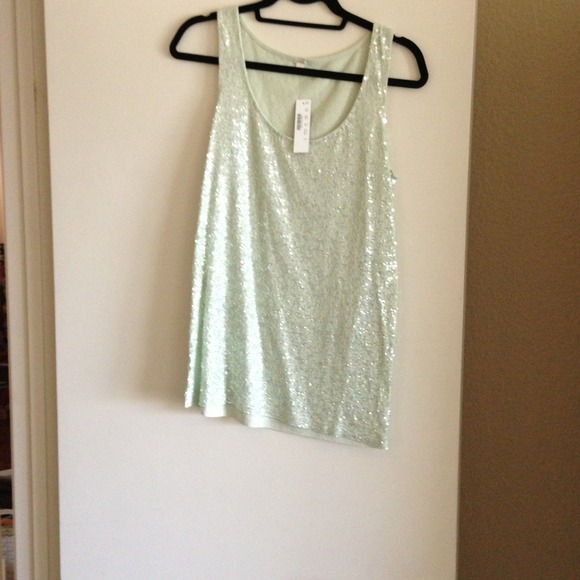 Reduced price -J.Crew mint sequin tank new w/ tags
