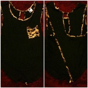 Black/Cheetah Print Top- ❗RESERVED FOR @aimeekae❗