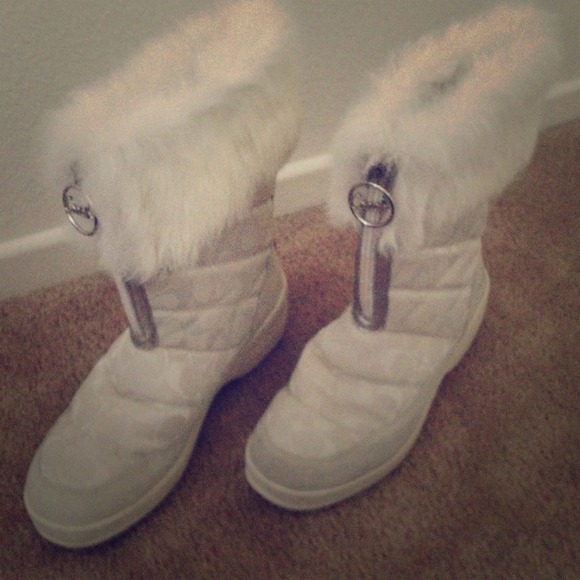 Authentic white Coach boots!