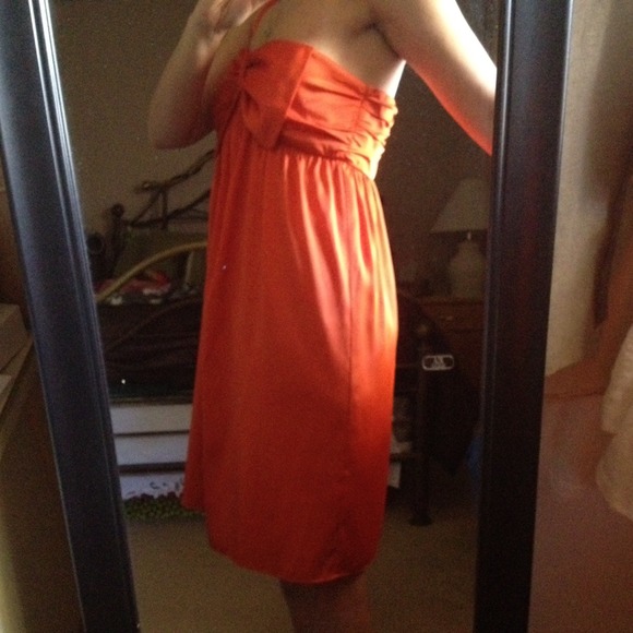 ✂Reduced✂Orange Gianni Bini cocktail Bow Dress - Picture 3 of 3