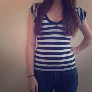 Navy and White Hollister Top