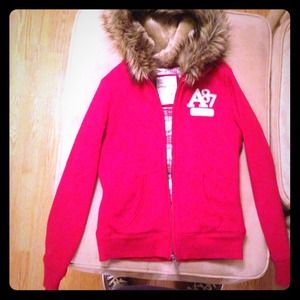 Jacket with fur hood