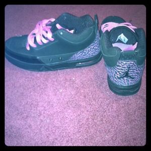 Blue, white, black, pink girls Jordan's sneakers