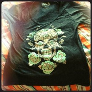 Sugar skull 3/4 sleeve shirt