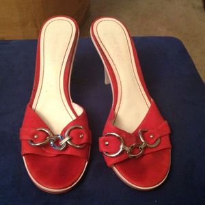 Nine West red sandals