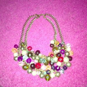 Chunky beaded necklace.