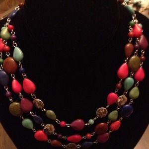 Multi colored beaded necklace $16