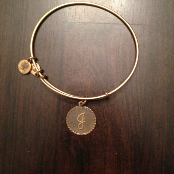 Alex and Ani Gold J Charm Bracelet Russian gold
