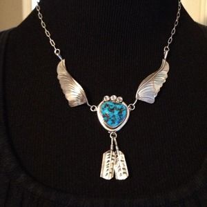 💄RESERVED💄Real silver and turquoise  necklace