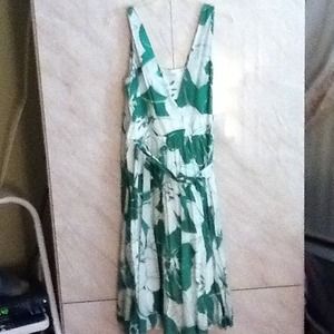 Green and white sun dress