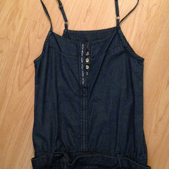 Jean Belted Romper - Picture 2 of 4