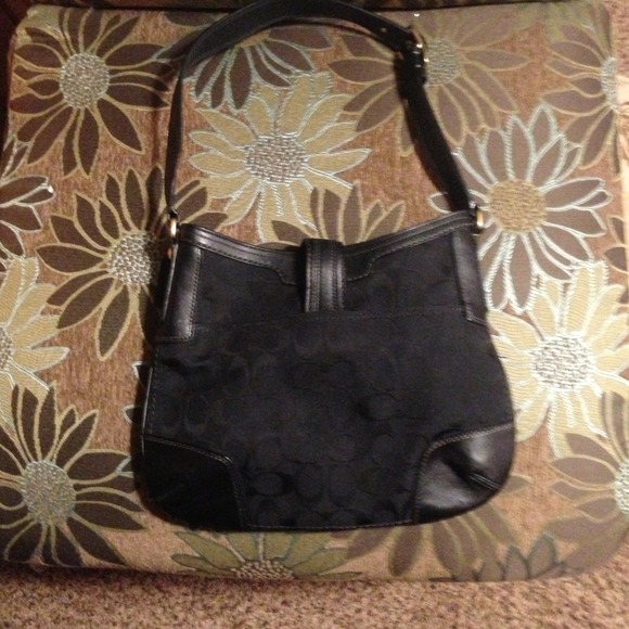 Authentic Black Coach Bag with Gold Hardware - Picture 2 of 4