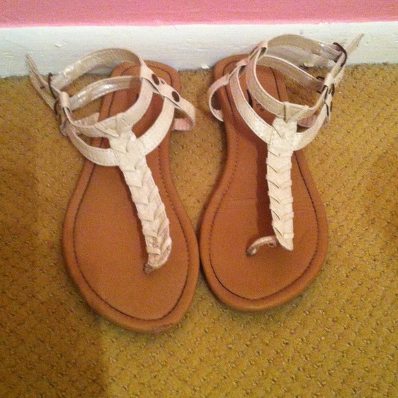 White double strap sandals