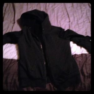 Dark grey heavily lined warm hoodie