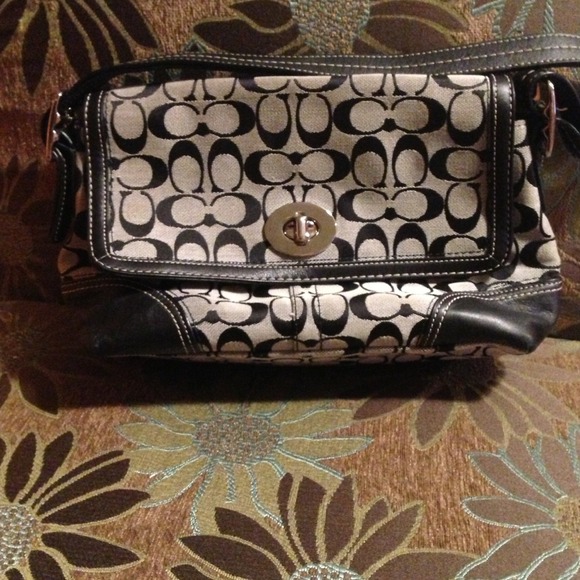 Like-new black Coach bag with silver hardware - Picture 2 of 4