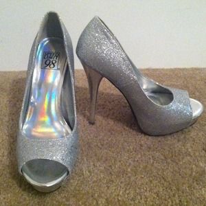 Reduced** Silver Stilettos Size 6.5