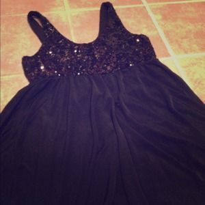 Black Sequin Baby-doll Dress, size M
