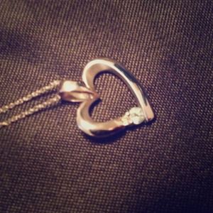 RESERVED White gold heart necklace