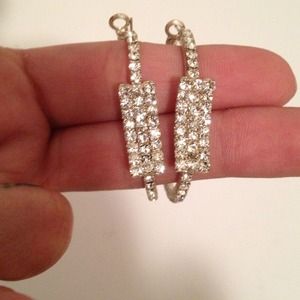 Cz dazzling hoop earrings.