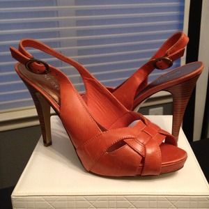 SOLD - NWOT Nine West Orange Slingbacks