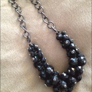 Black and silver chunky necklace
