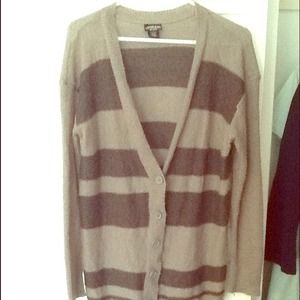 *reduced for summertime gray striped fuzzy sweater