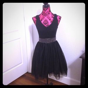 Black tulle party dress