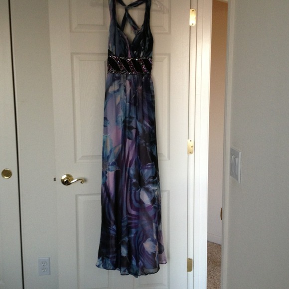 Gorgeous purple grown with bead detail on waist