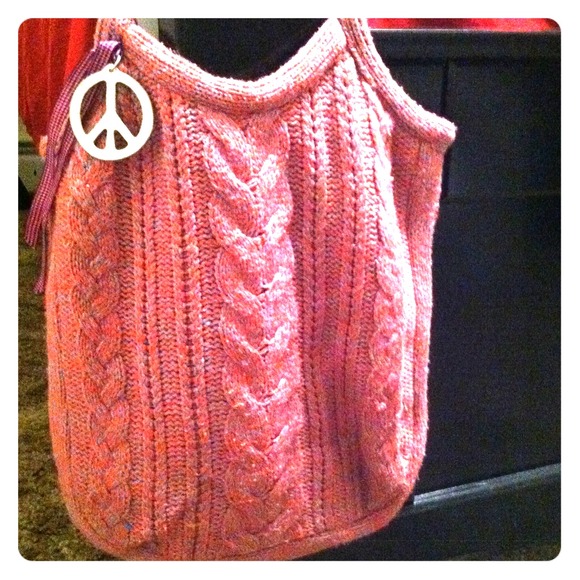 Lightly used knit handbag.