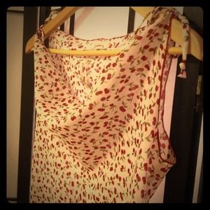 cherry print cowl top