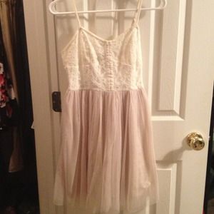 A cream fade floral dress
