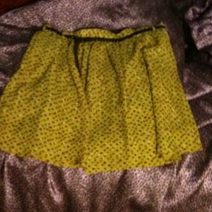Mustard Yellow Skirt w/ Brown Belt