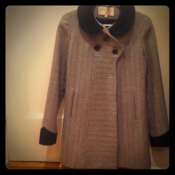 Lauren Moffatt Navy Pinstripe PeaCoat