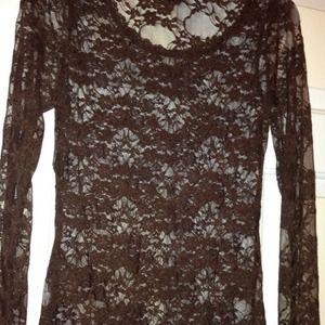 Brown lace top