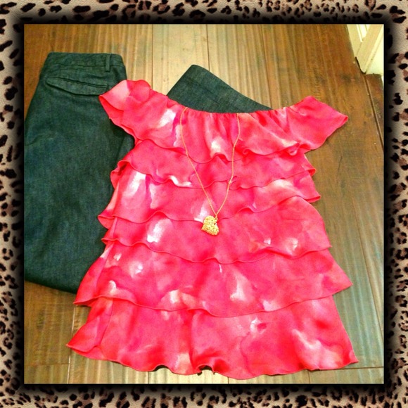 White House Black market ruffle top