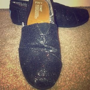 Black glitter TOMS-Youth size