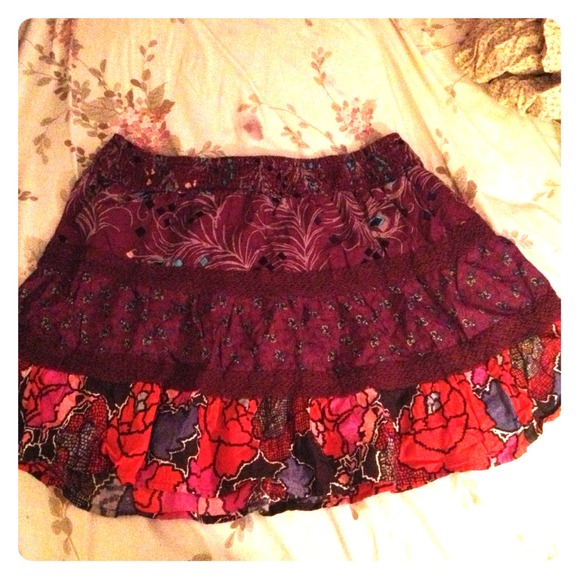 Purple layered mini skirt