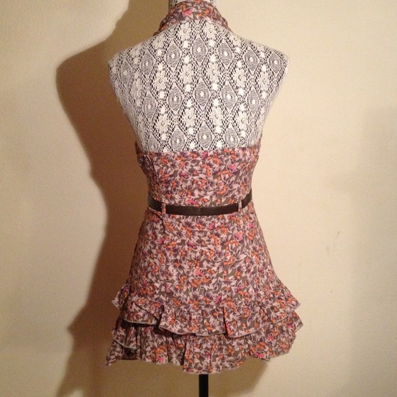 🚫SOLD🚫 Green/Orange Floral Dress - Picture 4 of 4