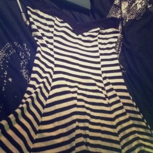 Ivory & Black Striped Dress