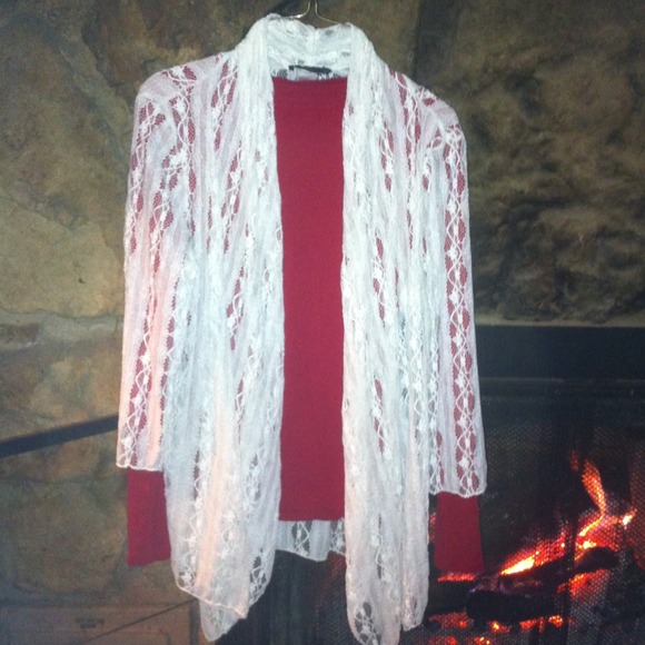 White lace cardigan.