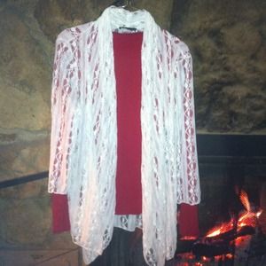 White lace cardigan.