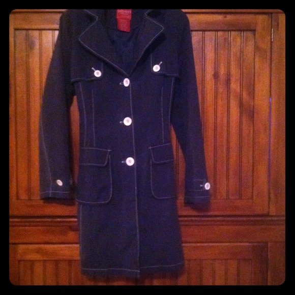 Light coat in dark blue lined - Picture 1 of 2