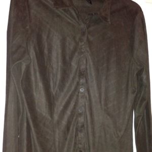 Brown suede button down