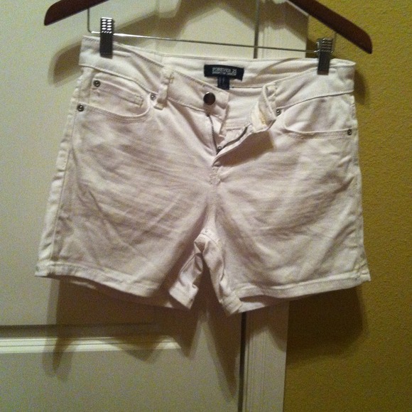 White denim shorts