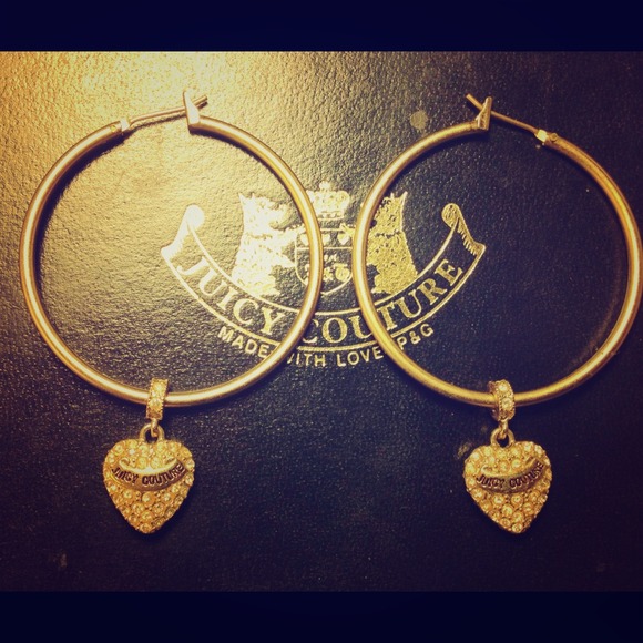 Juicy Couture Heart Hoop Earrings!