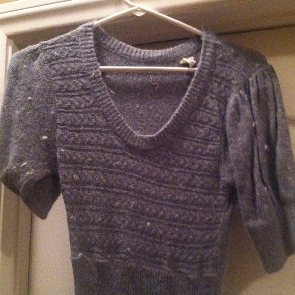 Gray knit sweater dress