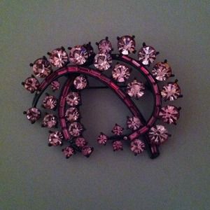 Pink rhinestone pin
