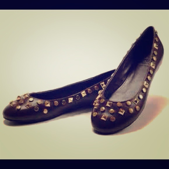 Tory Burch Studded Brown Flats